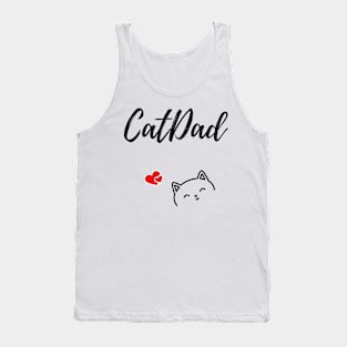 Catdad design with cute cat and hearts Tank Top